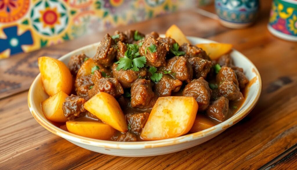 carne con papas